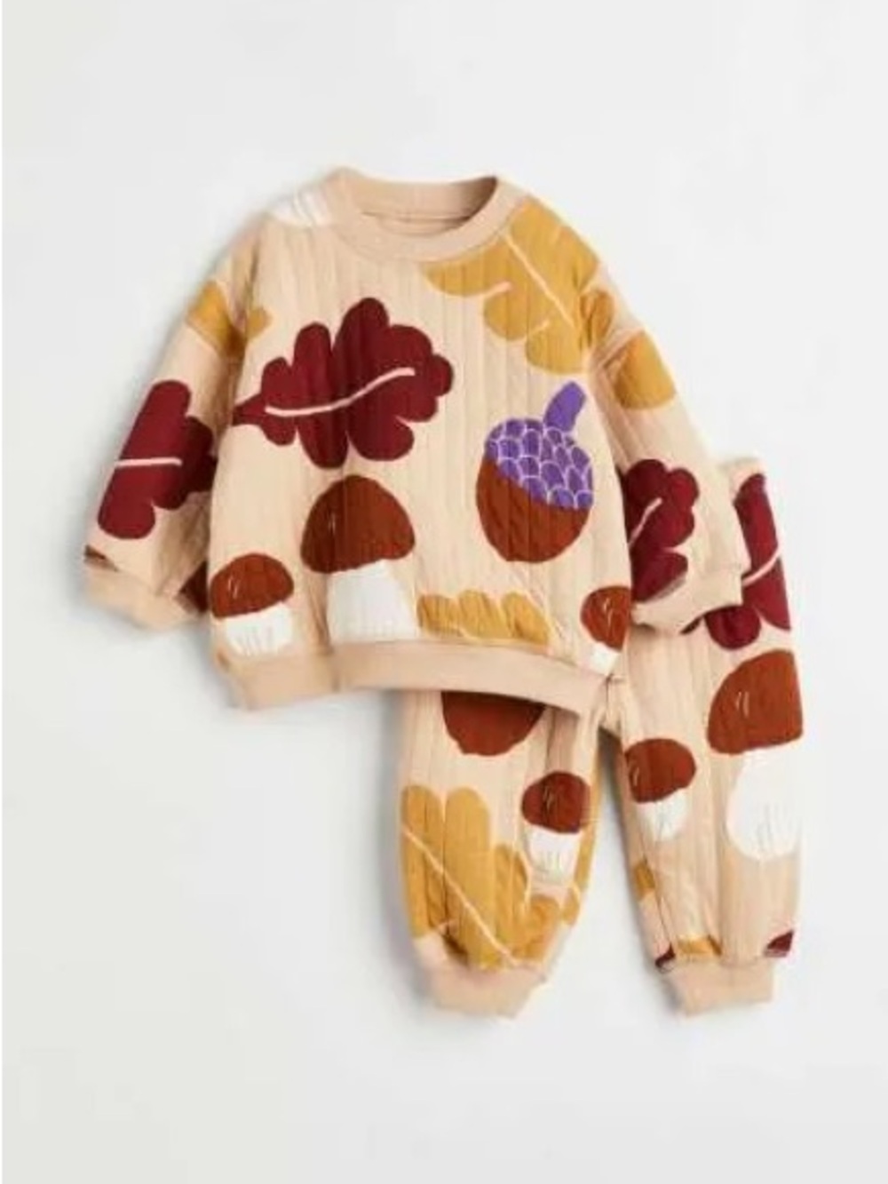 H&M nature mushroom 🍄 quilted sweatsuit set 18m